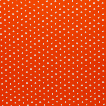 Baumwolle Carrie weiße Sterne auf orange 148 cm breit Swafing