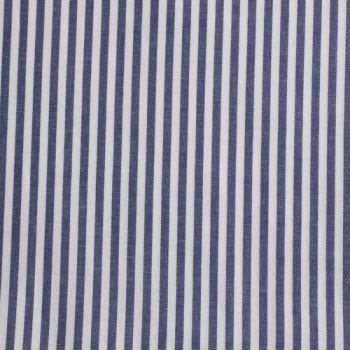 Baumwolle Caravelle weiße dunkelblaue Streifen 3mm 148 cm breit Swafing