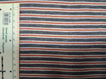 Bündchen gestreift grau orange weiß 2x38cm Schlauchware