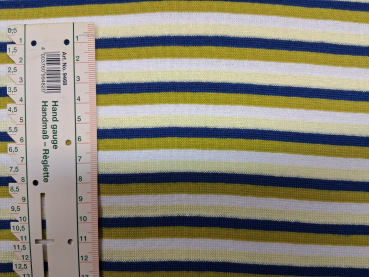 Bündchen gestreift weiß grün blau creme 2x38cm Schlauchware