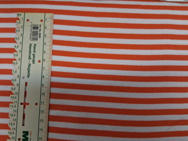 Bündchen gestreift weiß orange 2x42cm Schlauchware
