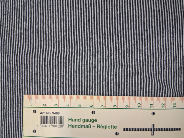 Bündchen feingestreift weiß schwarz 2x50cm Schlauchware