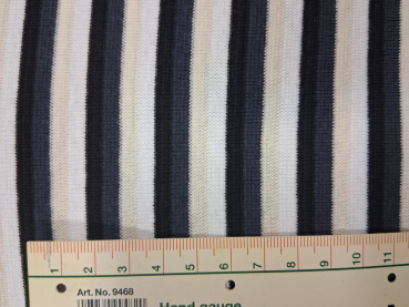Bündchen gestreift weiß creme blau schwarz 2x38cm Schlauch