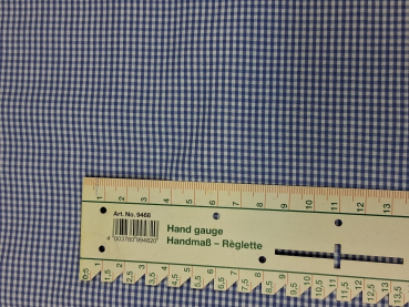 Baumwolle blau weiß feinkariert 150cm breit