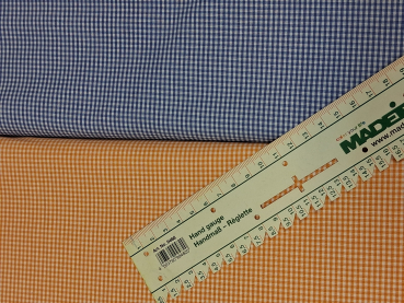 Baumwolle blau weiß feinkariert 150cm breit