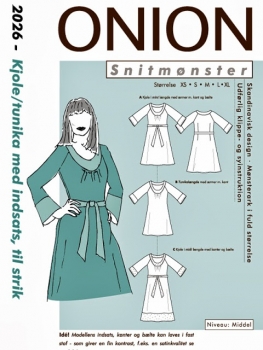 2026 Onion Schnittmuster Kleider/Tunika mit Einsatz in Strickstoff Gr. XS-XL