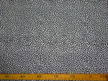 Patchworkstoff schwarz weißes Blumen 110cm breit