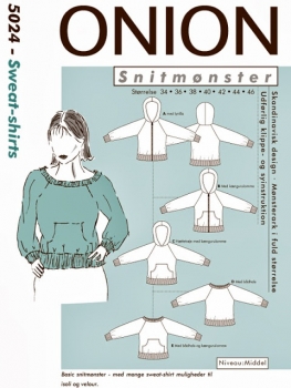 5024 Onion Schnittmuster Raglan-Sweatshirt Gr. 34-46