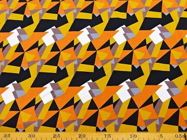 Jersey rotationsprint grafik rde trekanter grå orange sort
