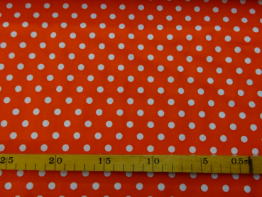 Baumwolle Judith weiße Punkte auf orange 148 cm breit Swafing