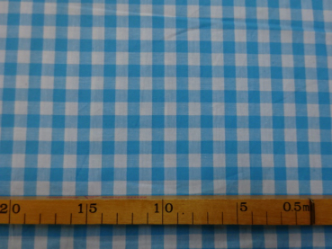 Baumwolle hellblaue weiße Karros 150 cm breit