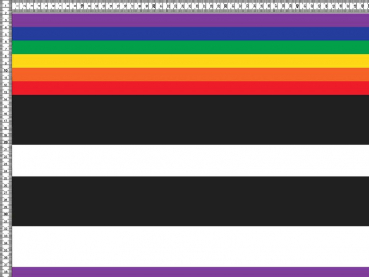 Jersey Digitaldruck bunte schreifen weiss, rot, gelb blau 160 cm