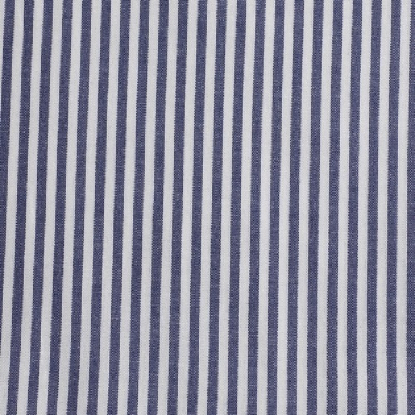 Baumwolle Caravelle weiße dunkelblaue Streifen 3mm 148 cm breit Swafing