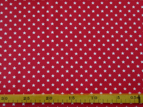 Jersey Digitaldruck weiße Sterne auf rot 160 cm breit  140 cm RESTSTÜCK