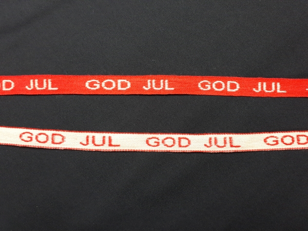 Weihnachtsband Skandinavien "god jul" rot 10mm frohe Weihnachten