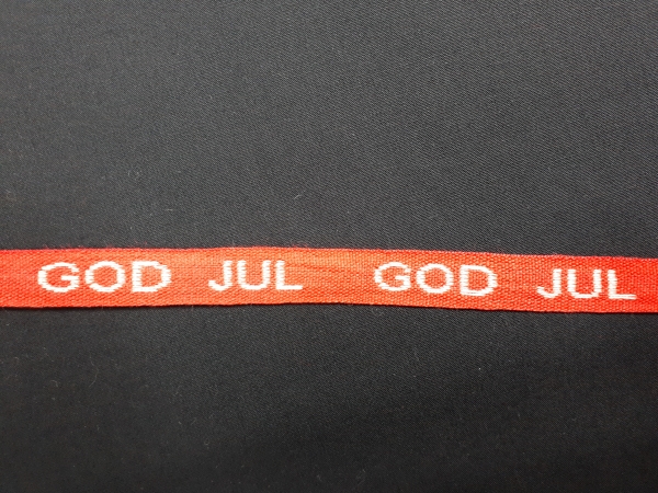 Weihnachtsband Skandinavien "god jul" rot 10mm frohe Weihnachten