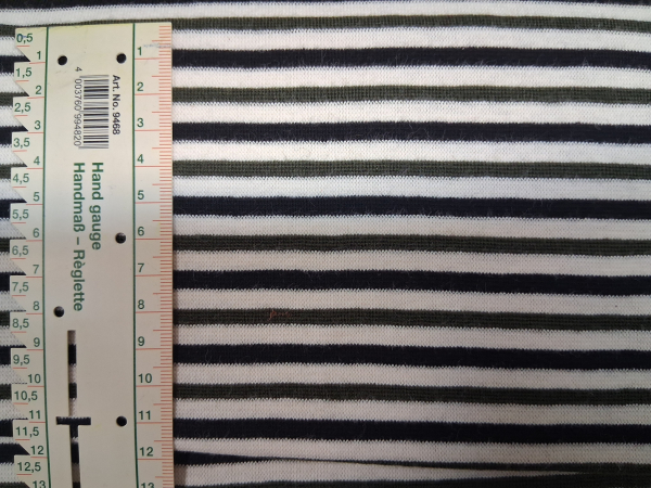Bündchen gestreift weiß grün schwarz 2x40cm Schlauchware