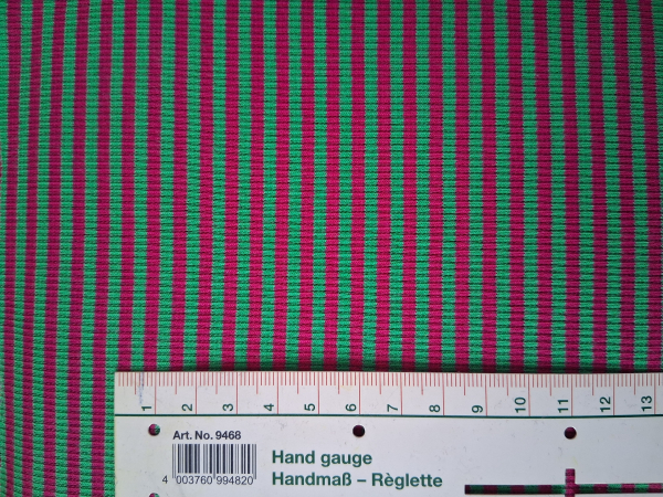 Ringelbündchen gestreift grün pink 2x45cm im Schlauch