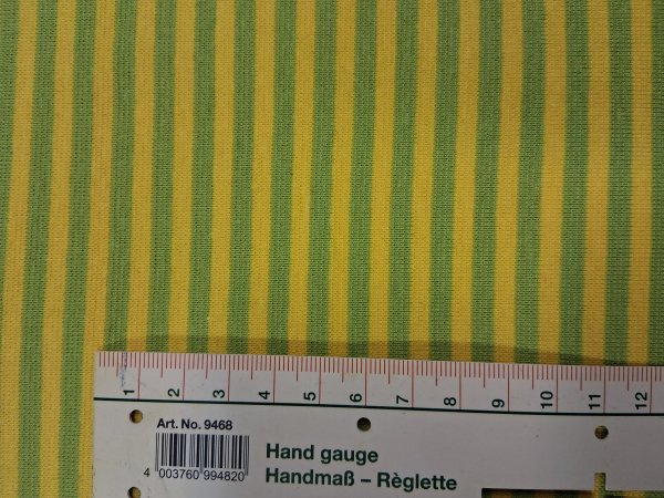 Bündchen gestreift grün gelb 2x50cm Schlauchware