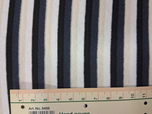 Bündchen gestreift weiß creme blau schwarz 2x38cm Schlauch