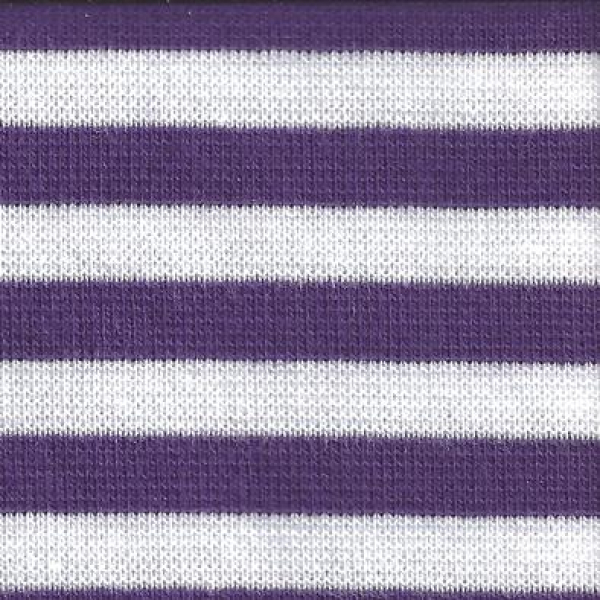 Bündchen gestreift weiß lila 2x42cm Schlauchware
