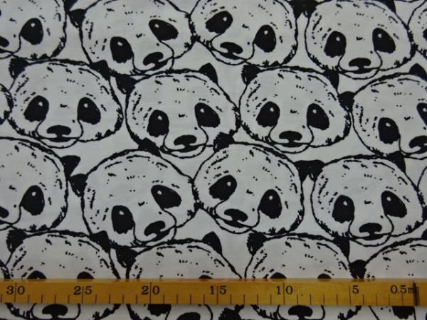 Jersey Digitaldruck Pandas auf weiss 155 cm