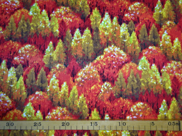 Patchworkstoff herbstliche Bäume Waldlandschaft 110cm breit