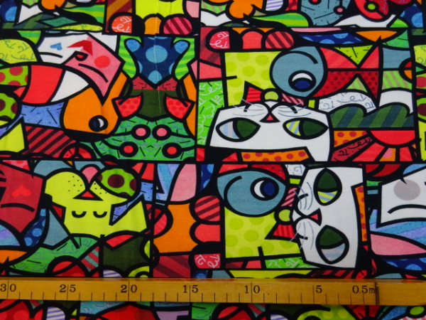 Jersey Digitaldruck modern Graphics buntes Bild 160 cm breit 125 cm RESTSTÜCK