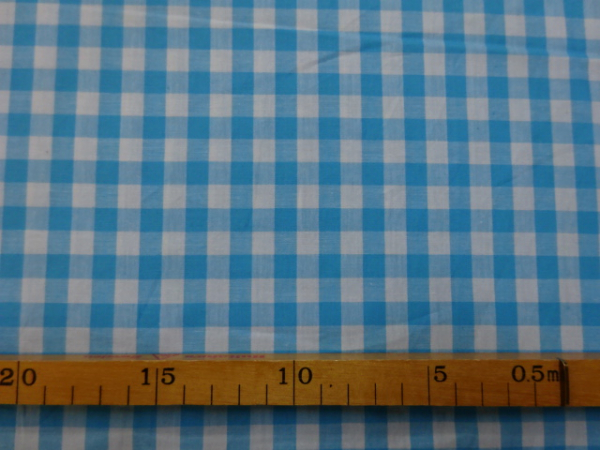 Baumwolle hellblaue weiße Karros 150 cm breit