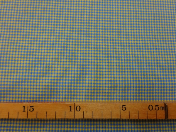 Baumwolle Landhaus blau gelbe Karros 150 cm breit Westfalenstoffe