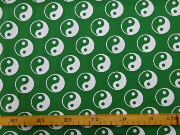 Jersey Yin & Yan grün 160 cm breit