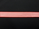 Ribbon röd vit rutigt 15 mm